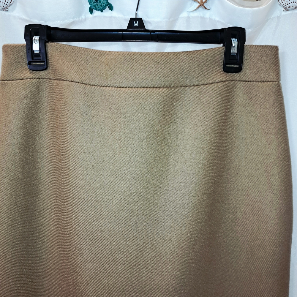 NWT Sz 10 Tall Ladies J. Crew Classic Tan No. 2 Pencil Skirt Lined 100% Wool - Picture 3 of 8